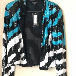 Nasty gal Sequin or Lose Zebra Sequin Jacket